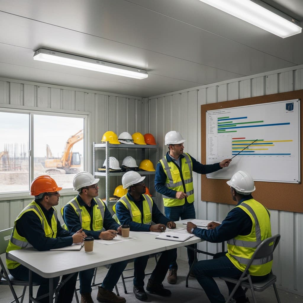 A clean professional RAMS document open on a laptop screen showing the risk assessment header and first-page layout