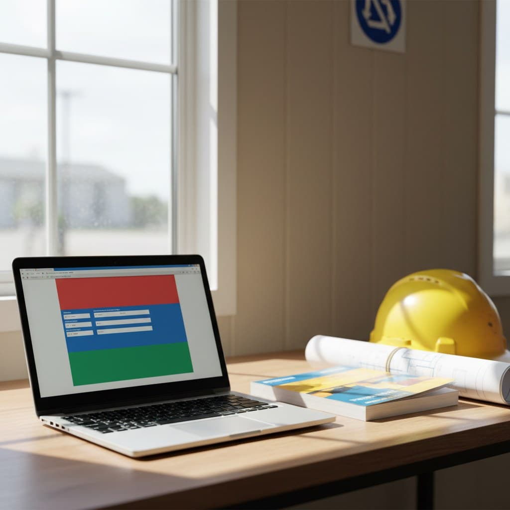 A contractor comparing two separate health and safety documents side by side before starting work